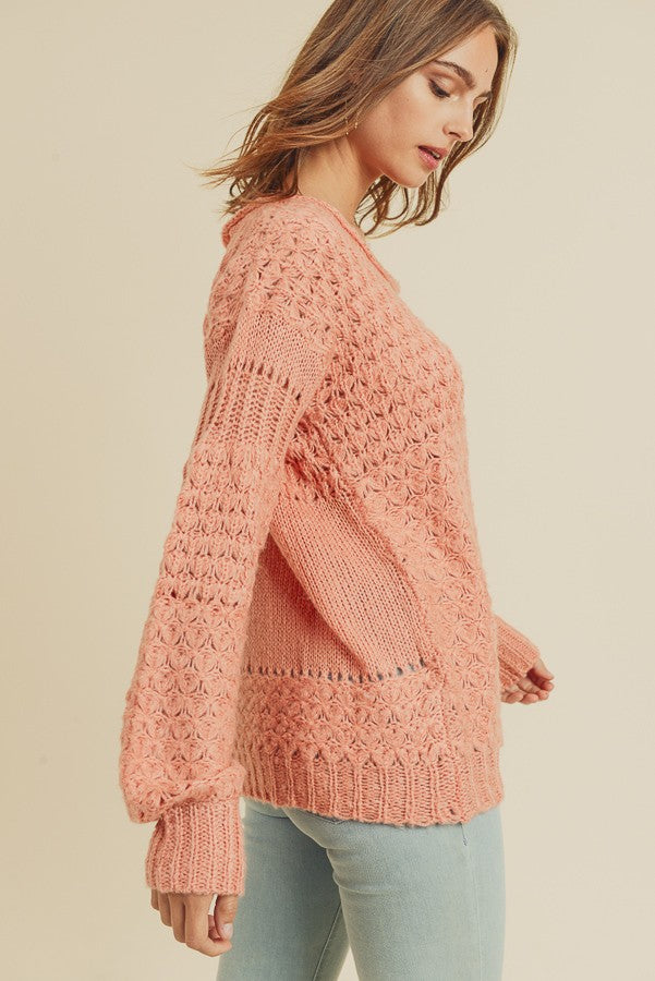 Coral Boho Sweater