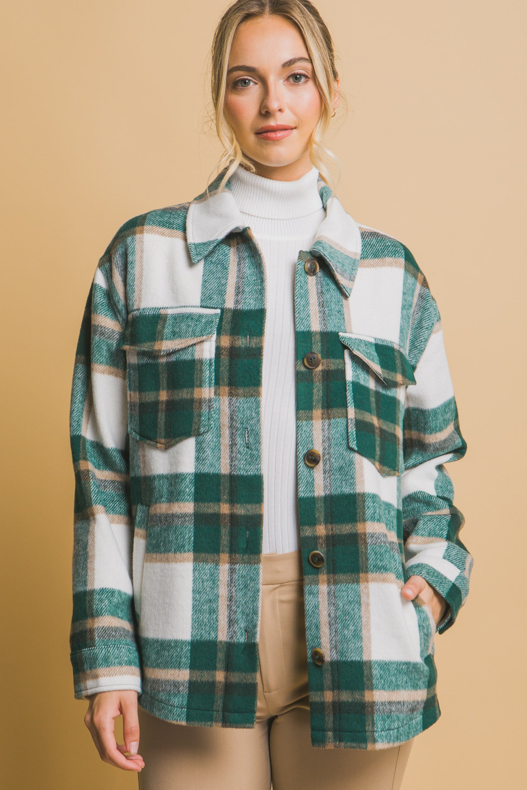 Cameron Plaid Forest Shacket