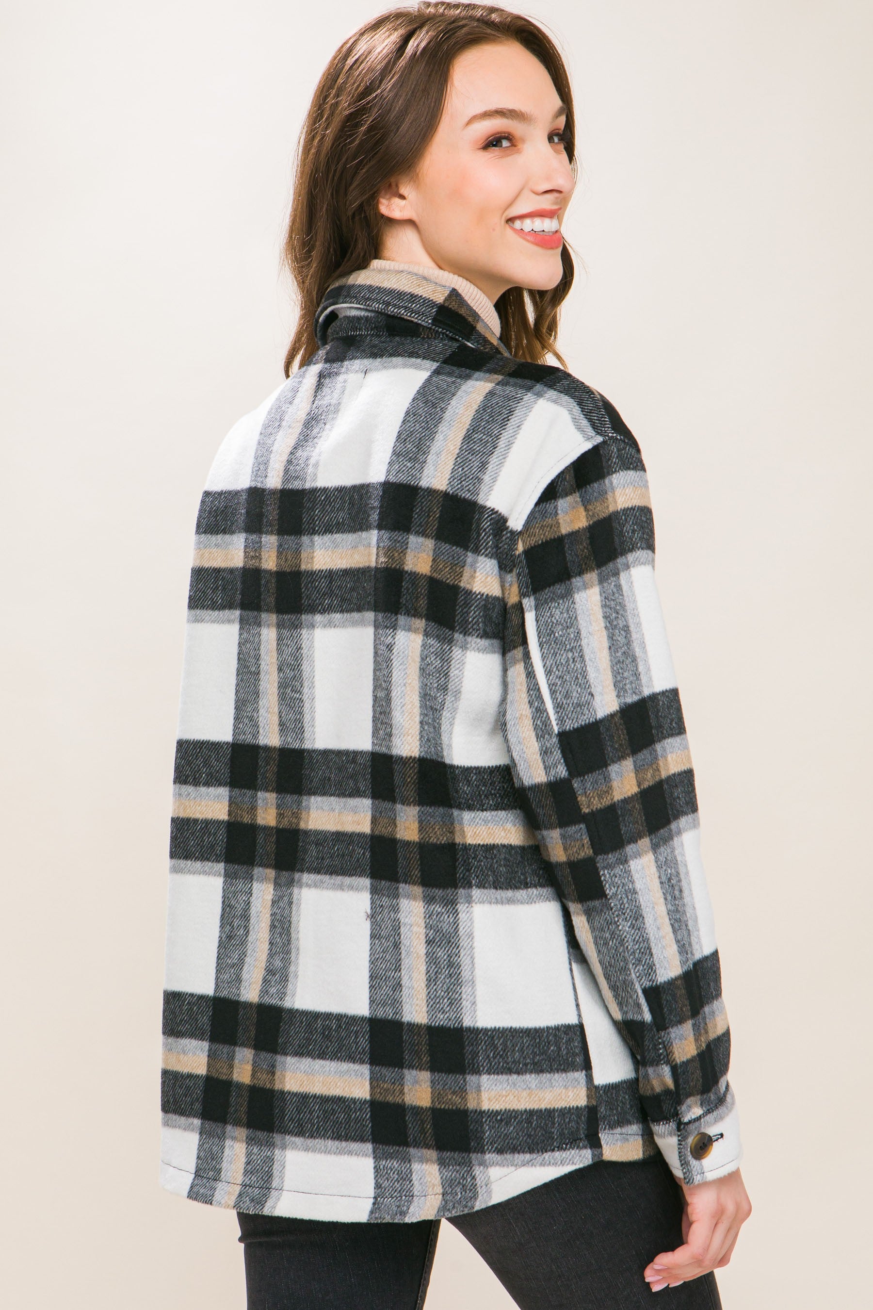 Cameron Plaid Black Shacket