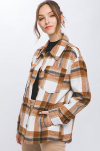 Cameron Plaid Caramel Shacket