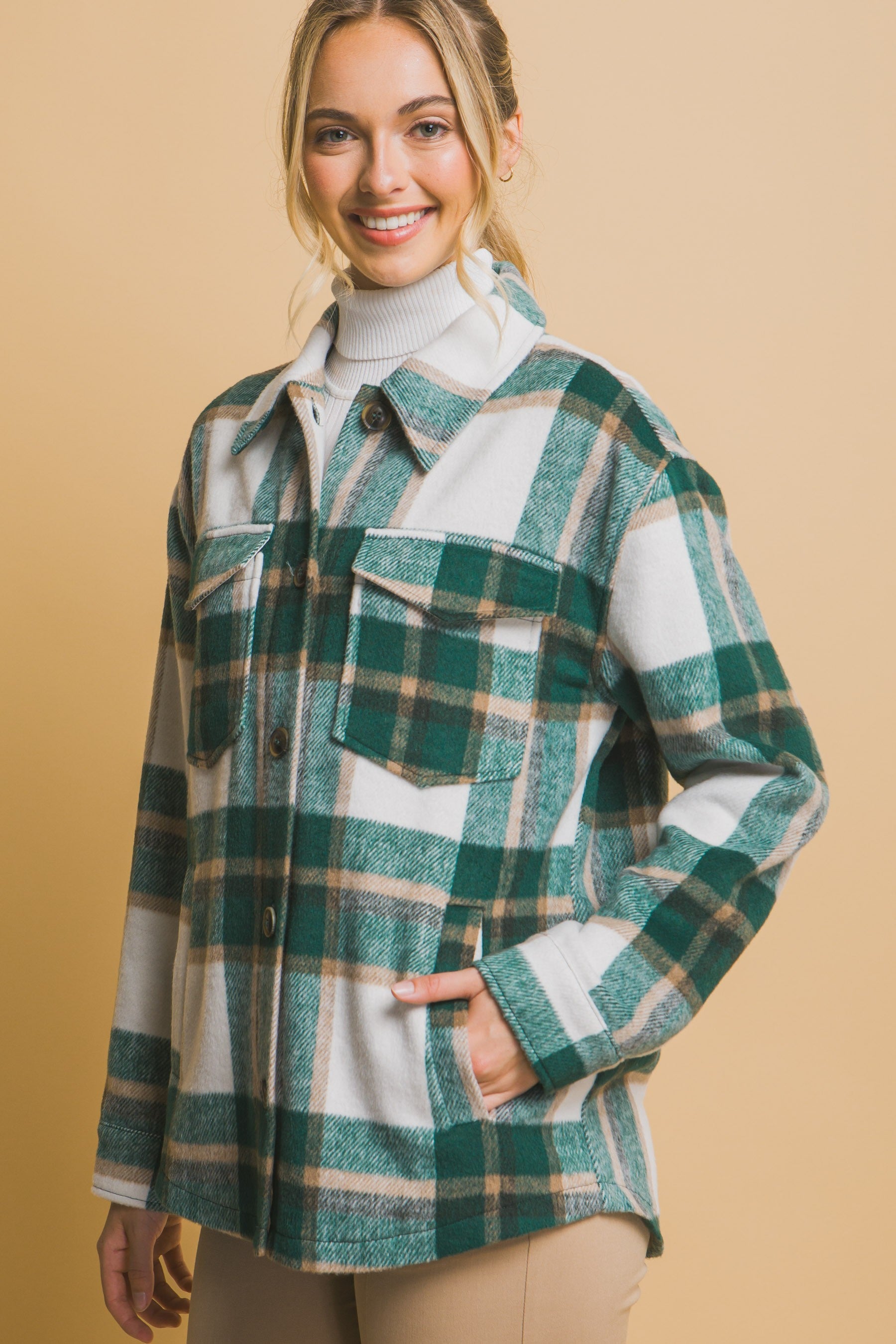 Cameron Plaid Forest Shacket