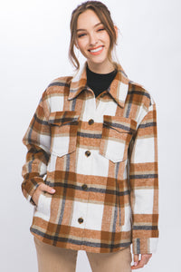 Cameron Plaid Caramel Shacket