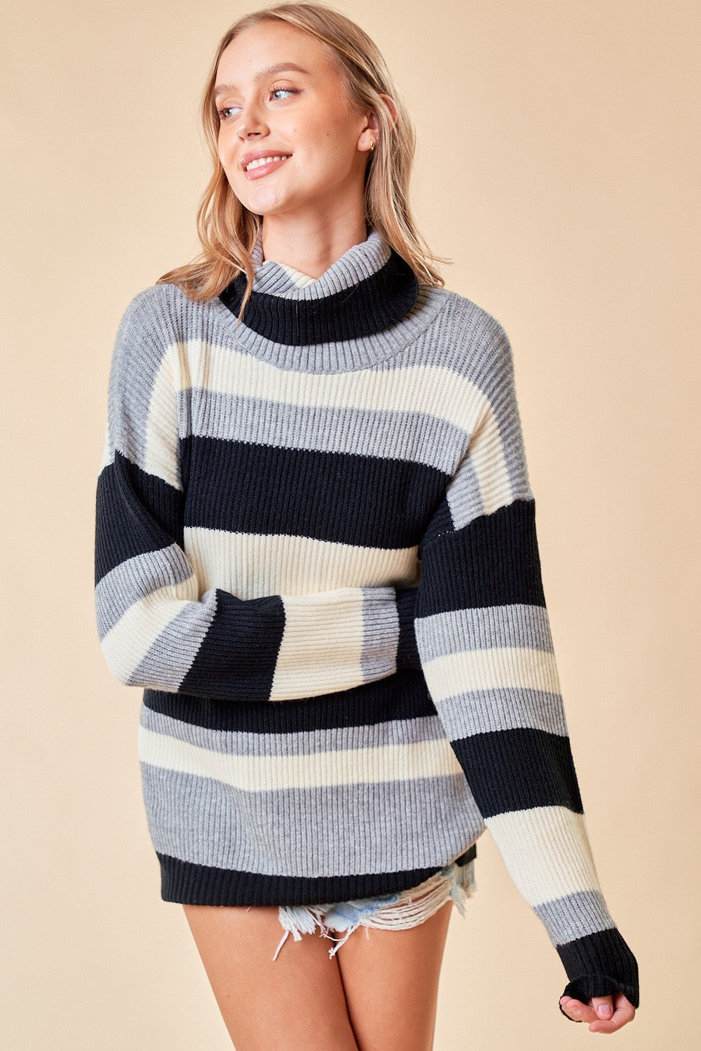 Percy Striped Turtleneck Sweater