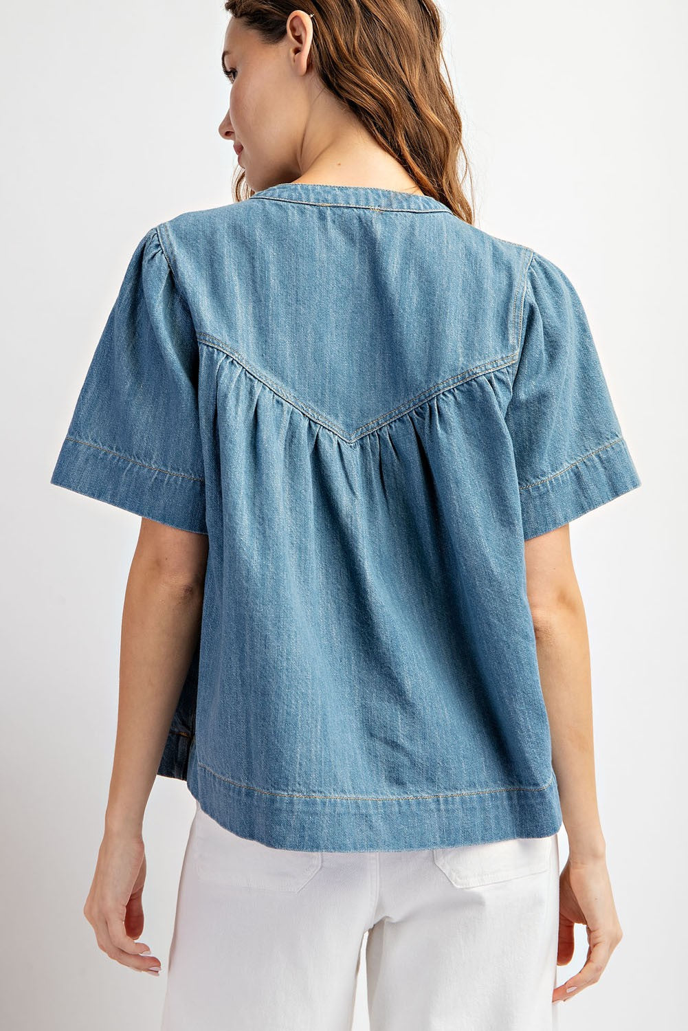 Mineral Wash Denim Top