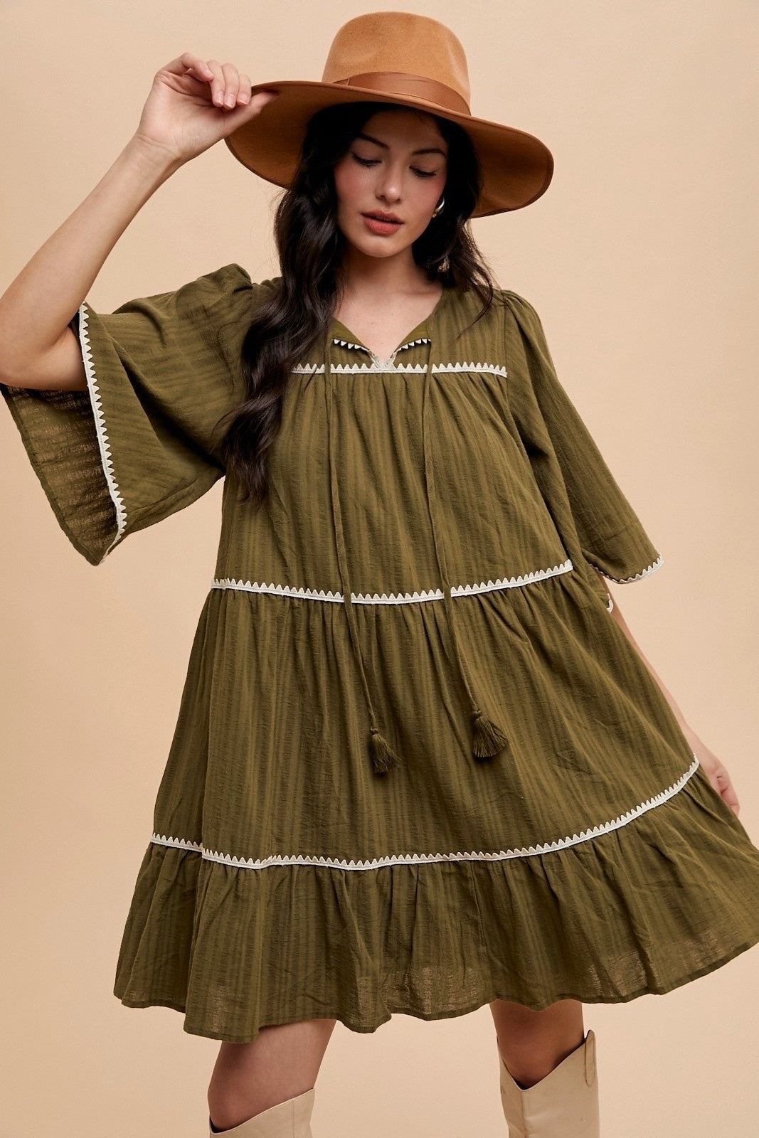 Jolene Contrast Woven Dress