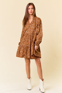 Laramie Caramel Floral Dress