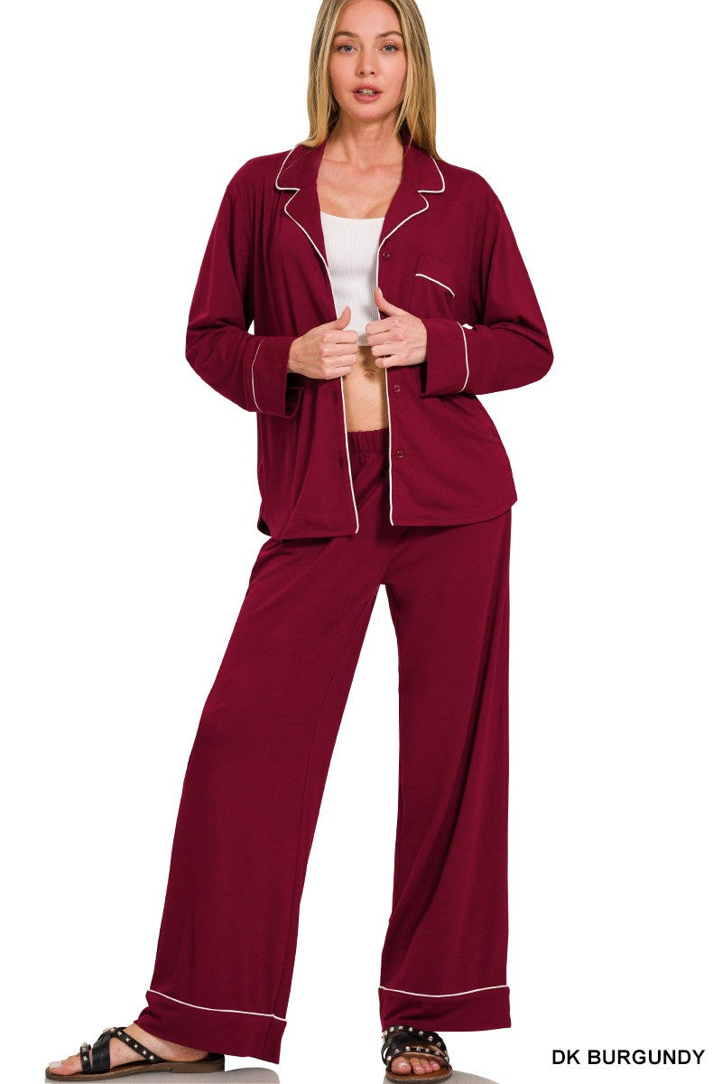 Burgandy Hayden PJ Set