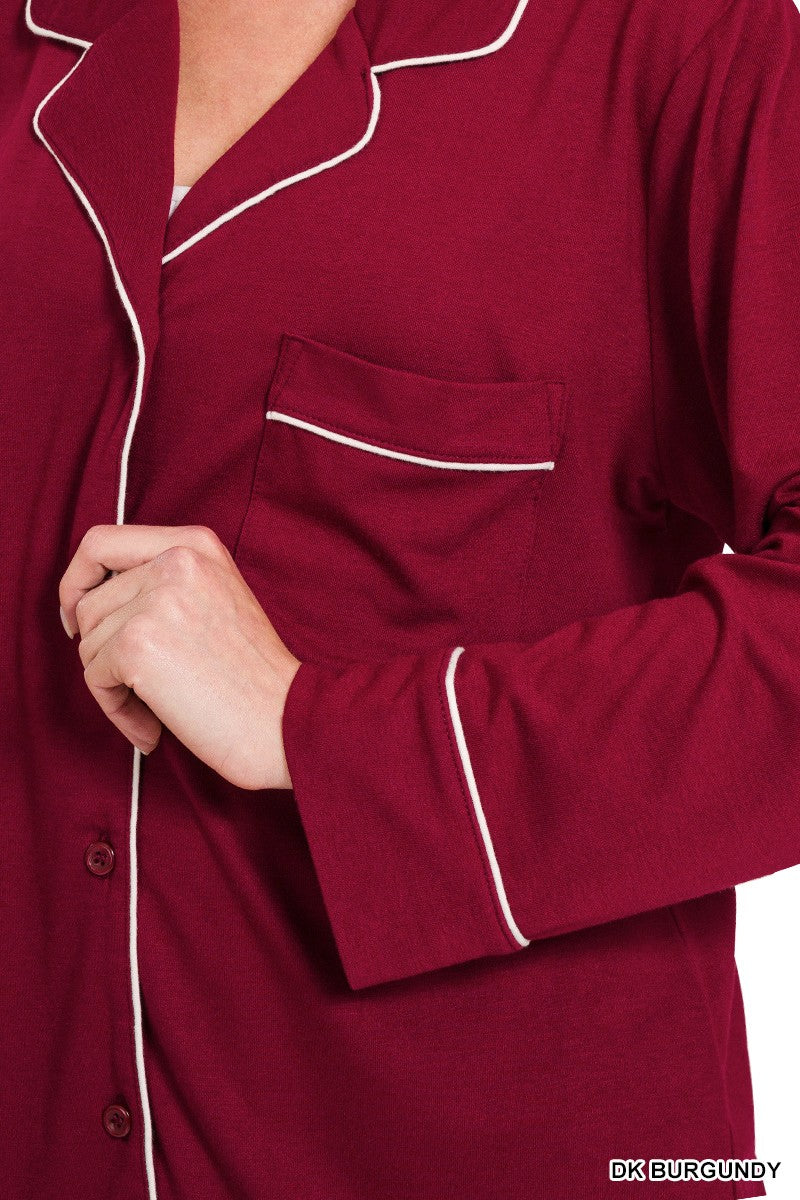 Burgandy Hayden PJ Set