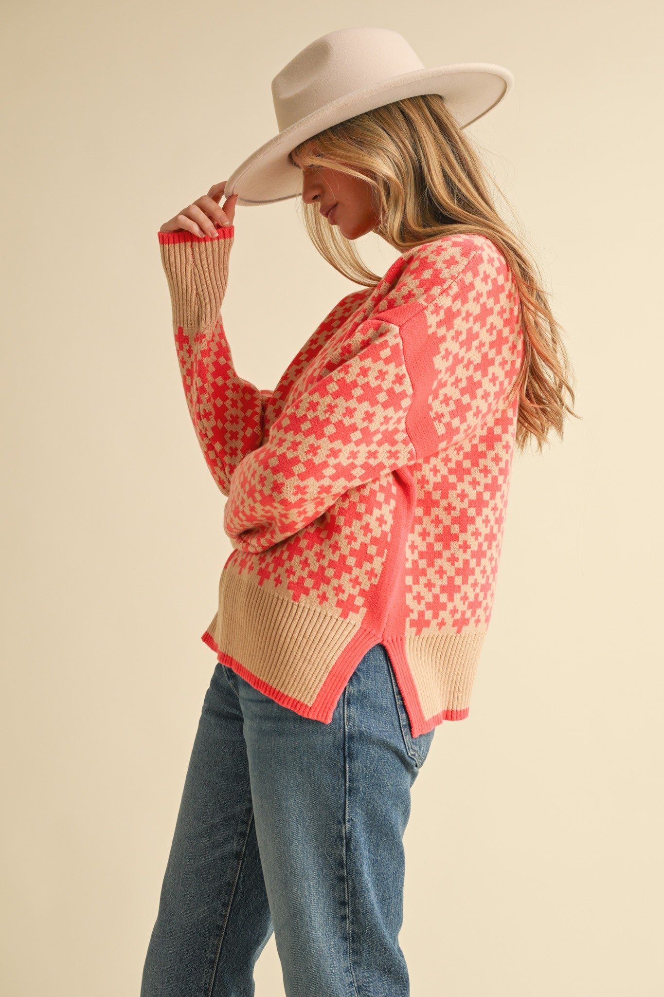 Ava Coral Sweater