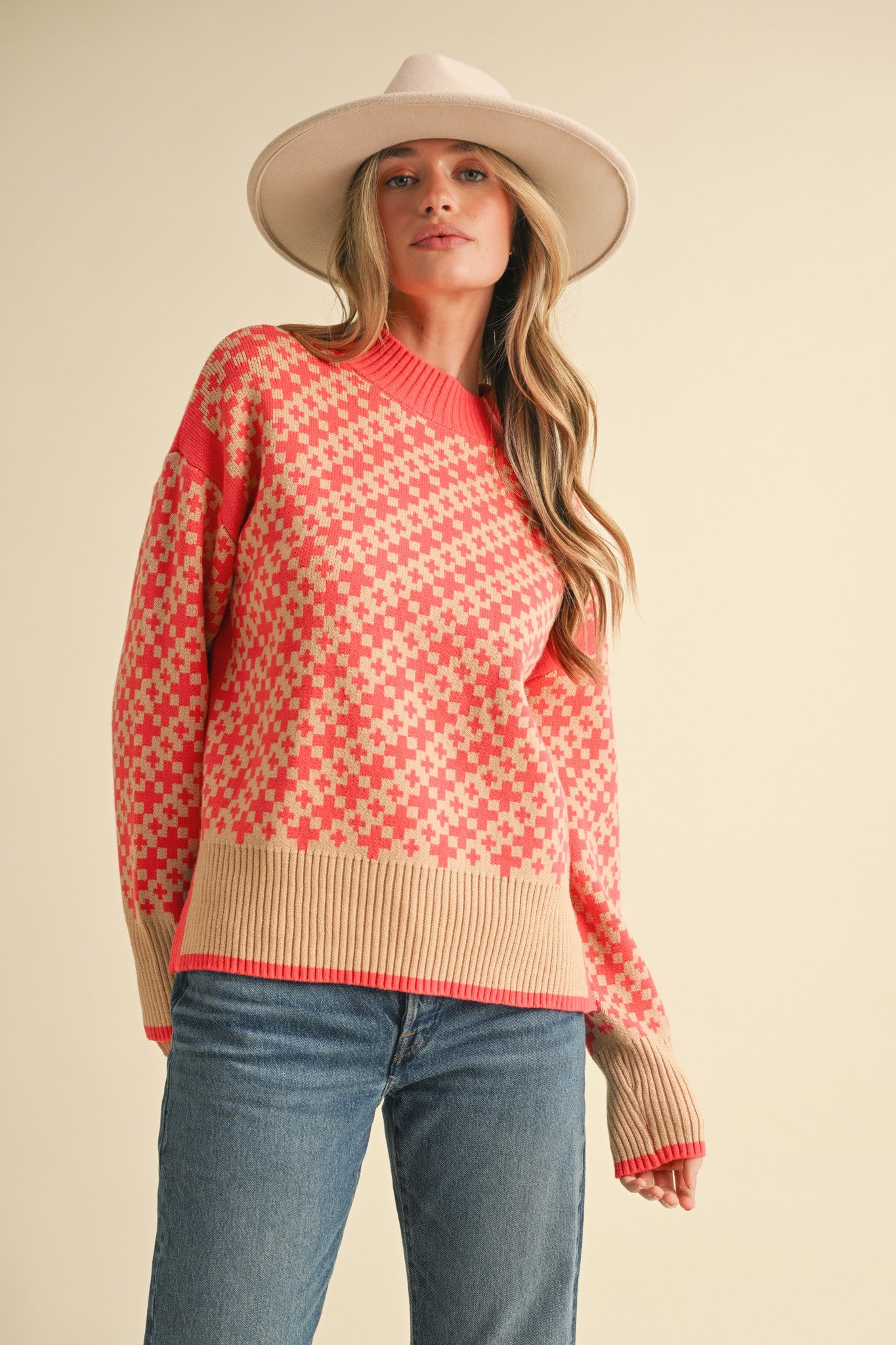 Ava Coral Sweater
