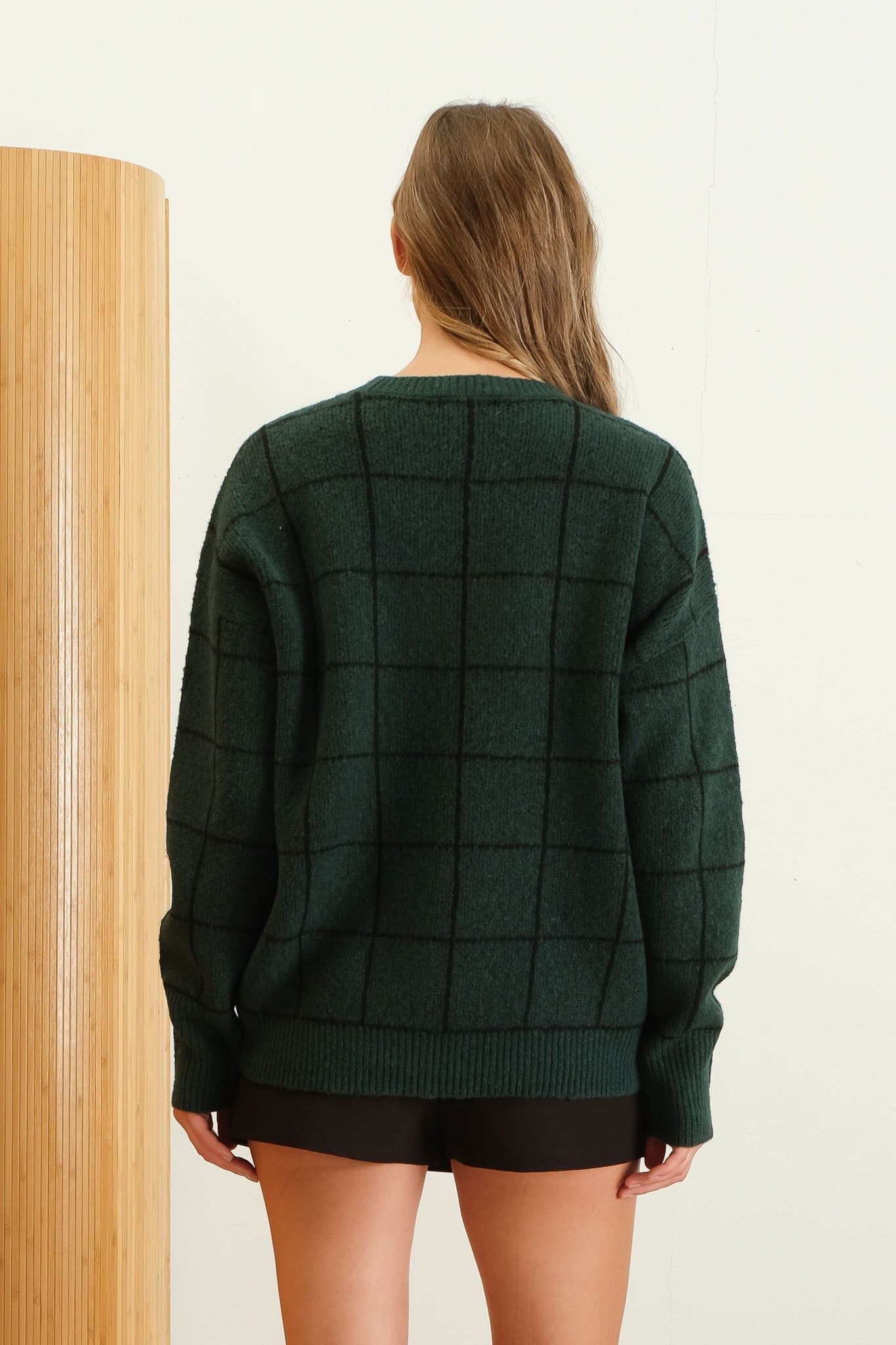 Hunter Green Grid Sweater