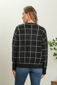 Black Grid Sweater