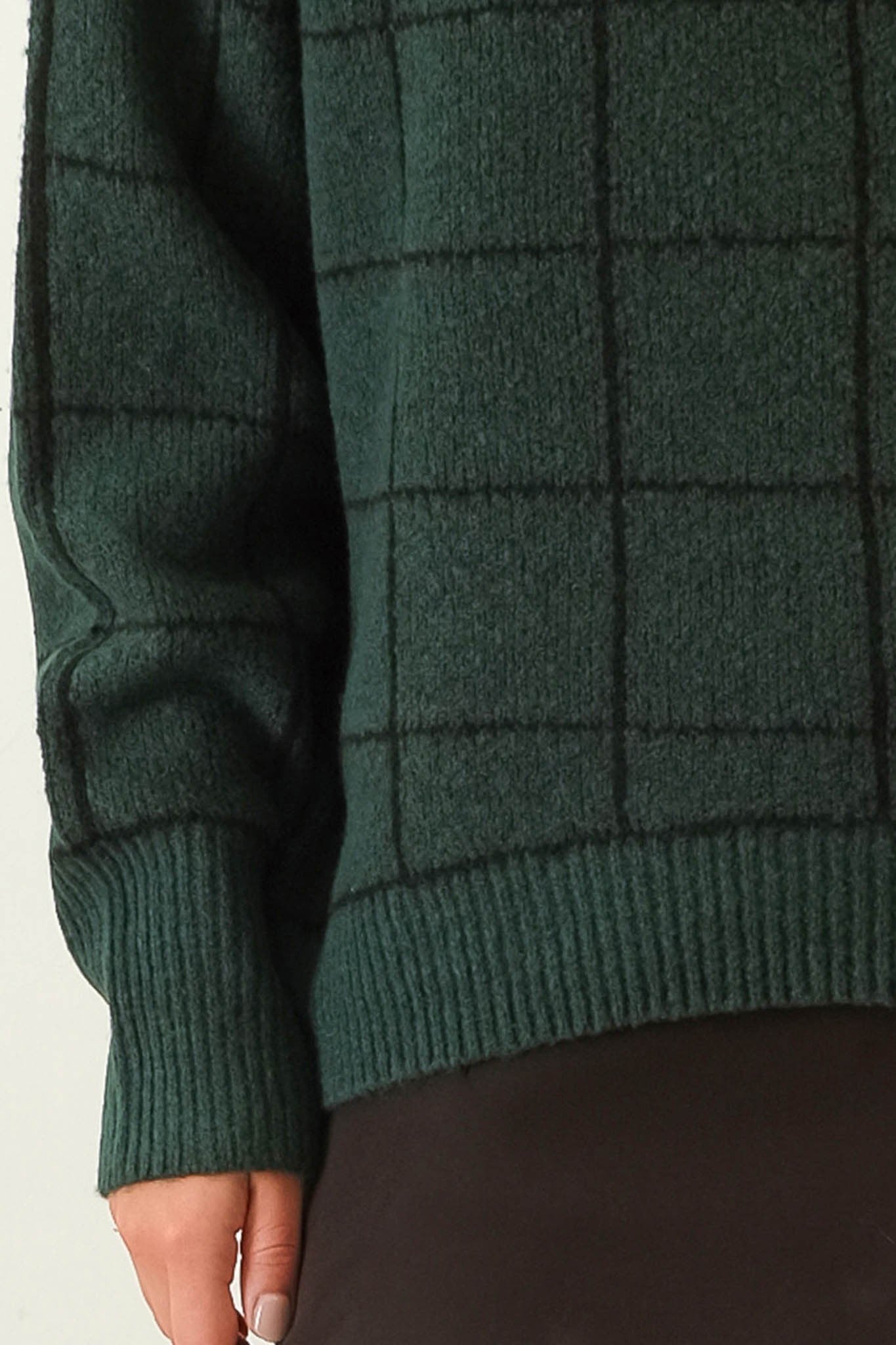 Hunter Green Grid Sweater