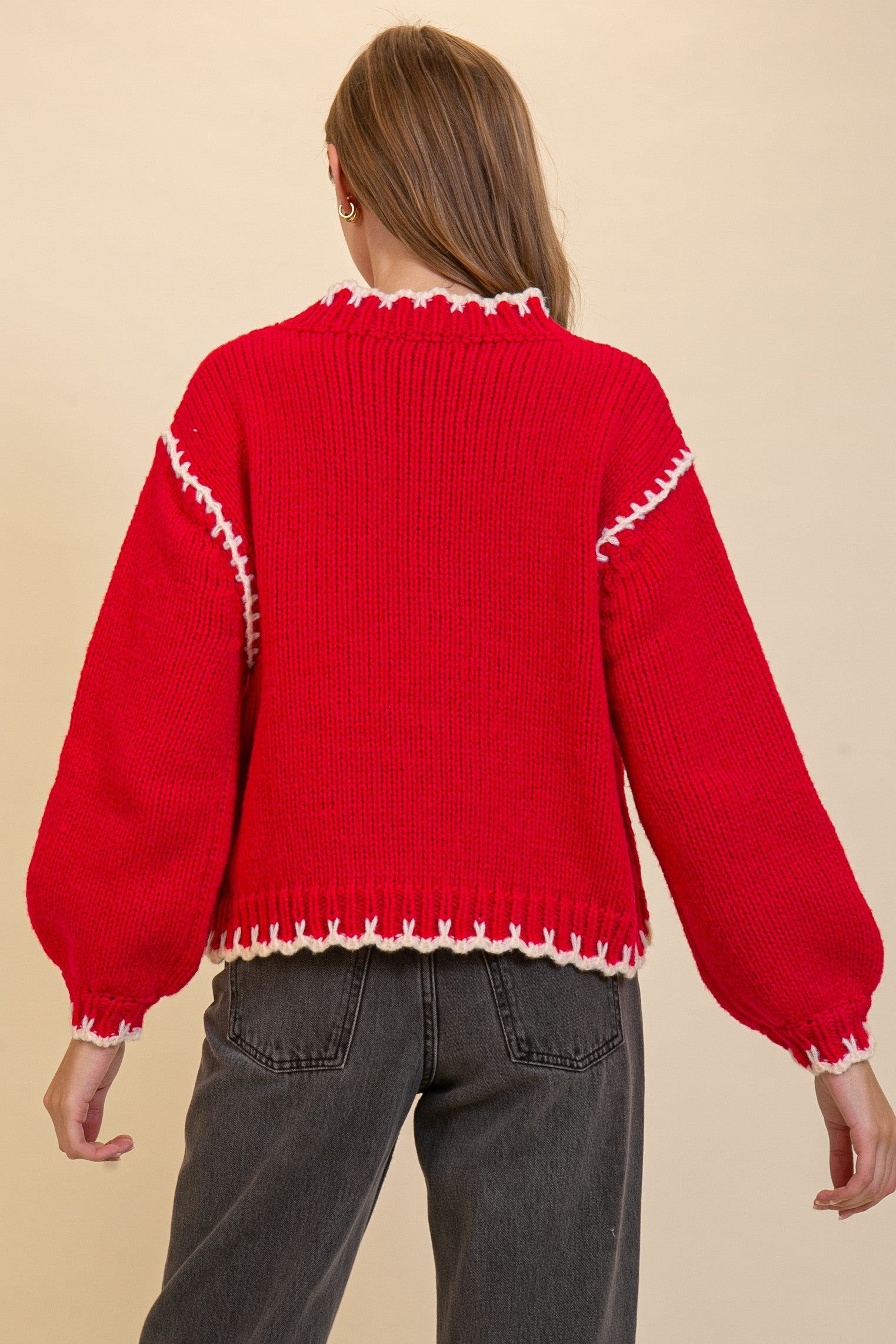 Crochet Trim Sweater