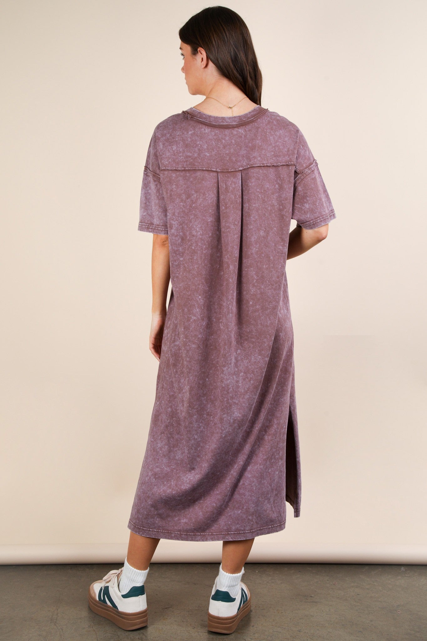 Chocolate Mineral Washed Midi Dress