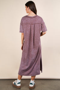 Chocolate Mineral Washed Midi Dress
