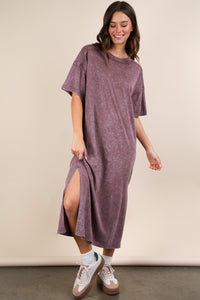 Chocolate Mineral Washed Midi Dress