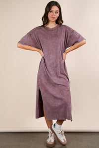 Chocolate Mineral Washed Midi Dress
