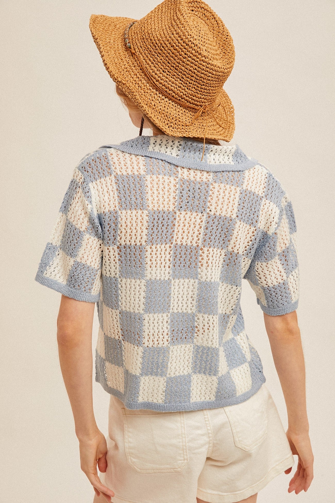 Kiya Blue Checkered Top