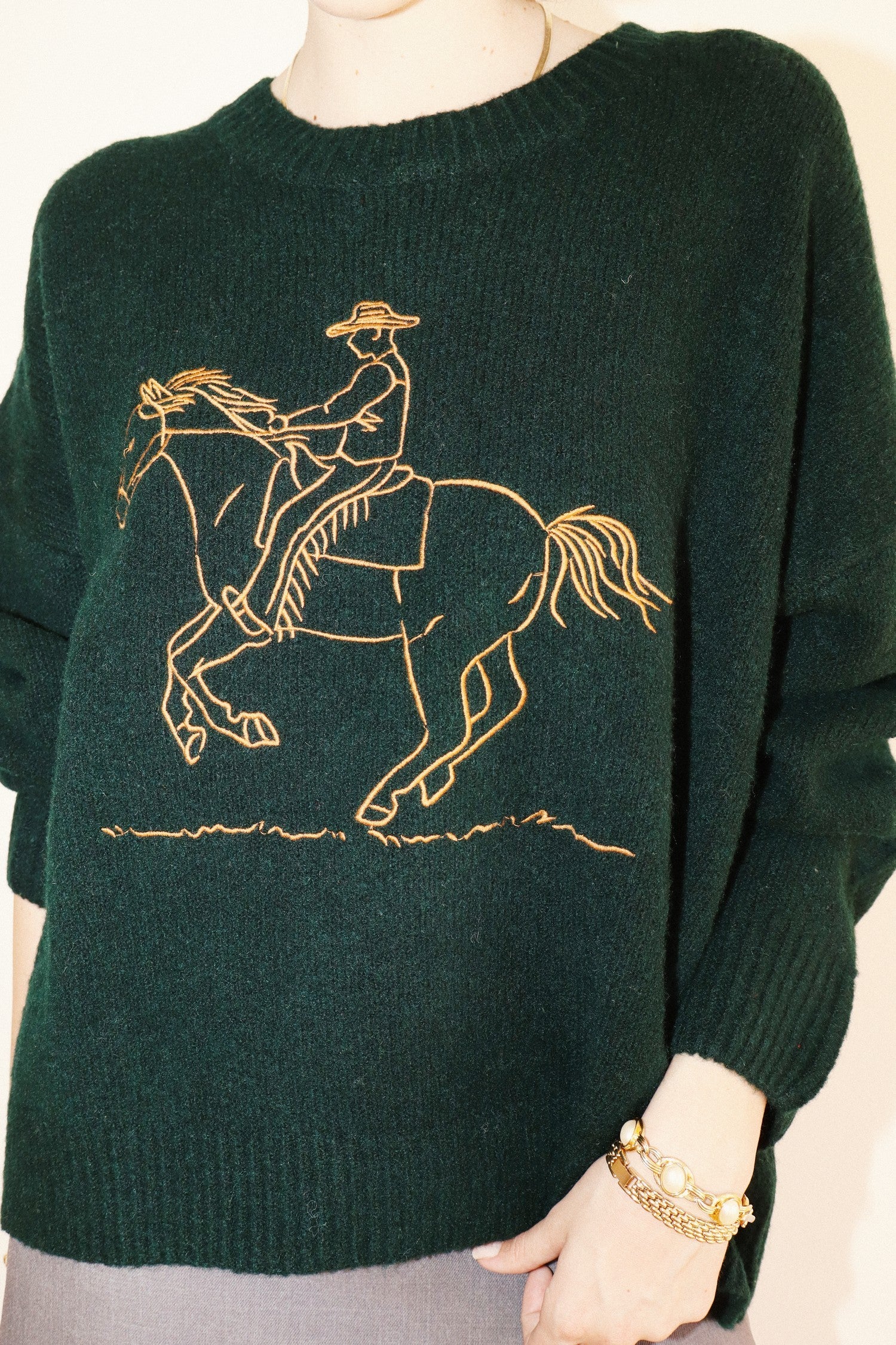 Embroidered Cowboy Sweater