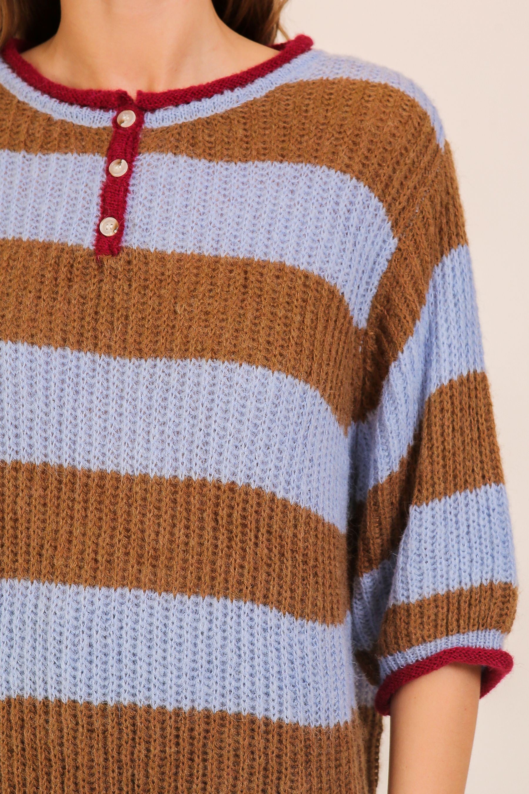 Blue Slyvia Striped Sweater