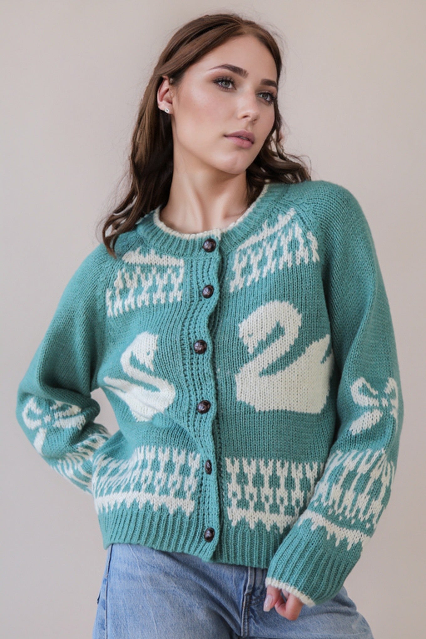 Sage Swan Sweater
