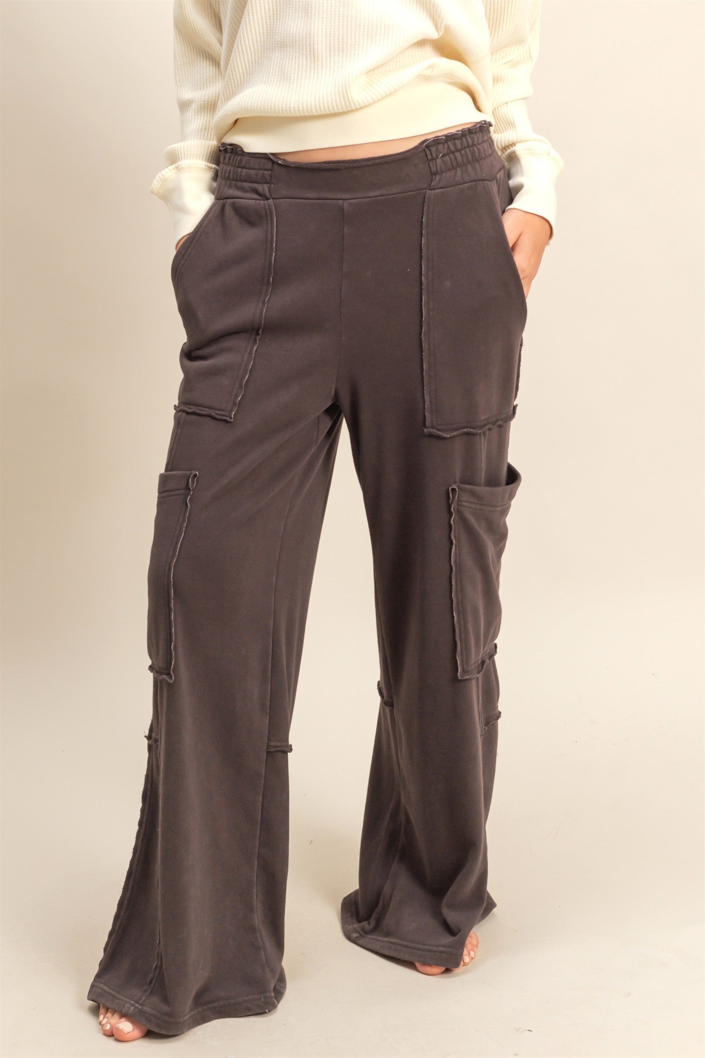 Chocolate Mineral Washed Pants