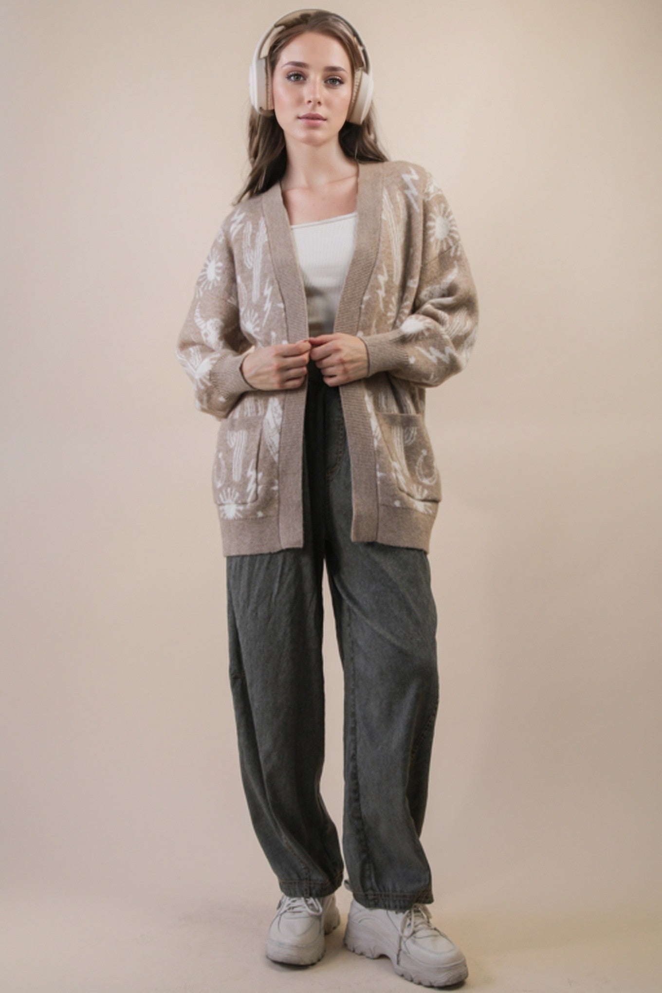 Mocha Ceclia Western Cardigan