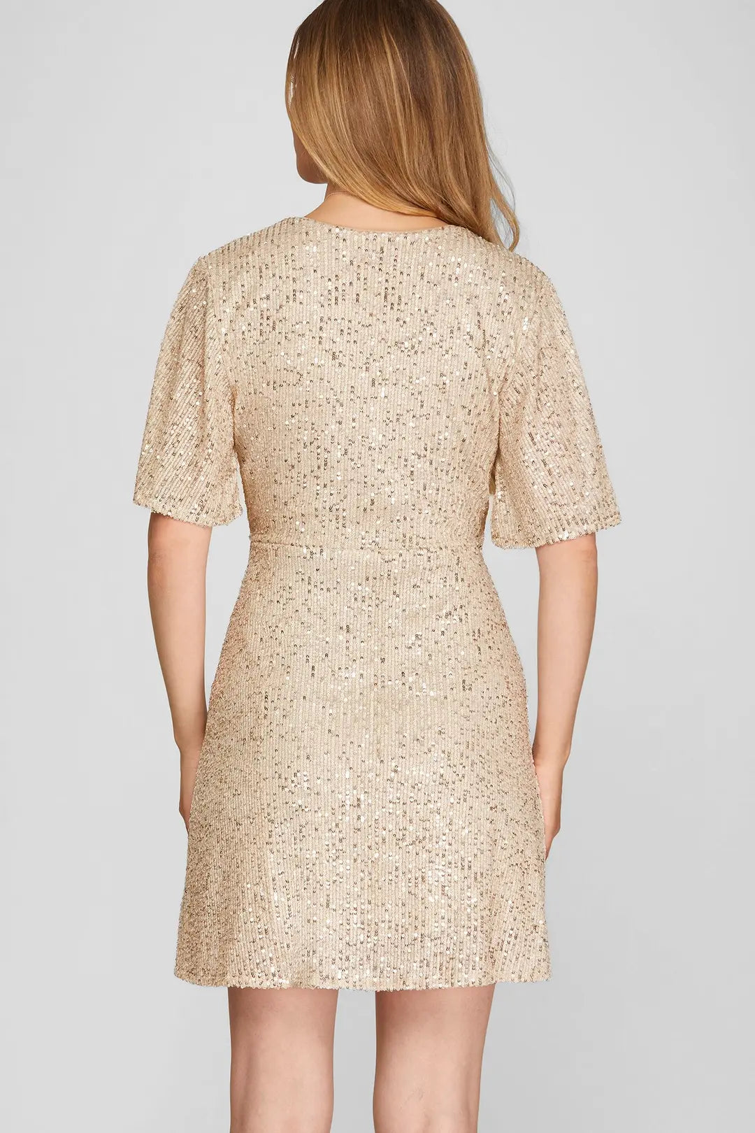 Daphne Sequin Wrap Dress