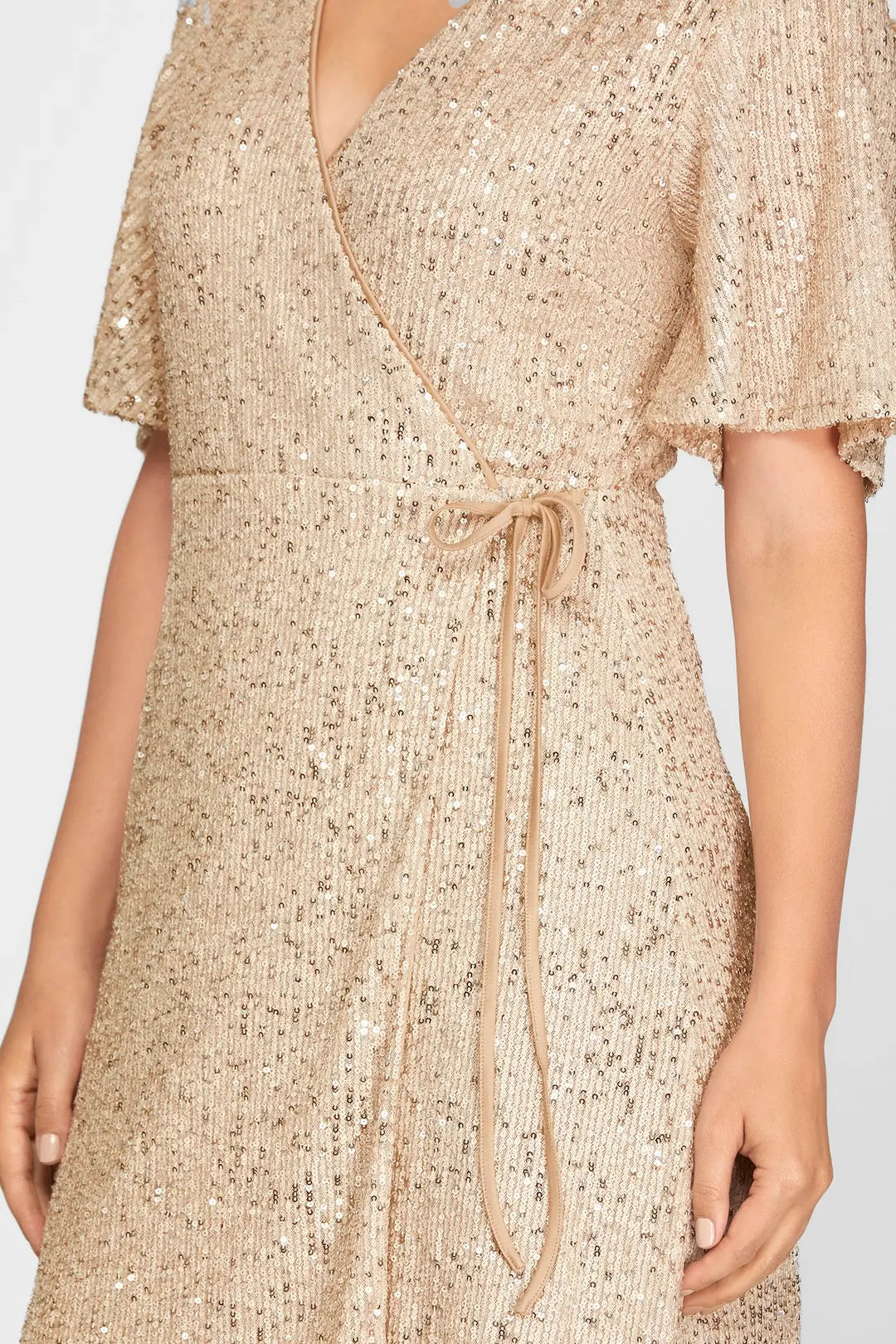 Daphne Sequin Wrap Dress