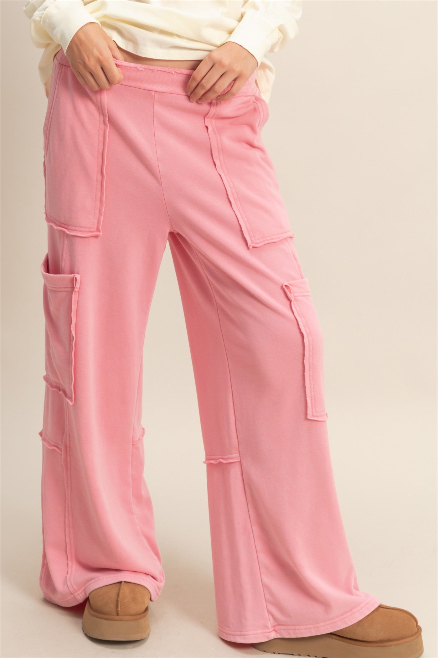 Pink Mineral Washed Pants