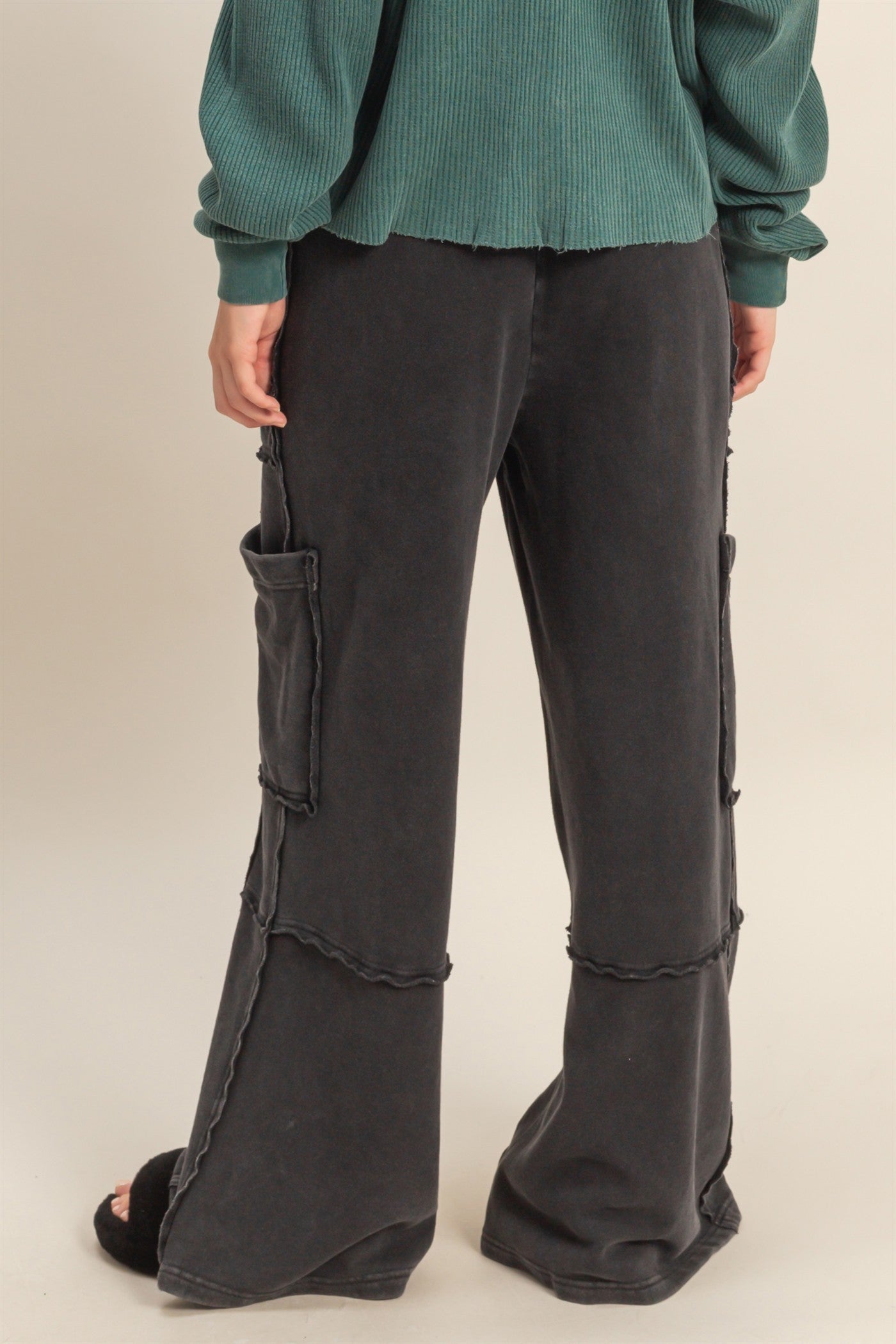 Black Mineral Washed Pants