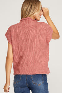 Kylee Marsala Mock Neck Sweater