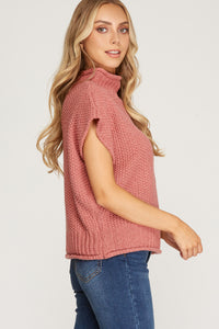 Kylee Marsala Mock Neck Sweater