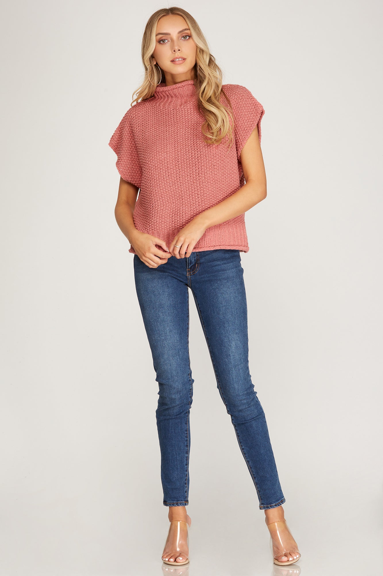 Kylee Marsala Mock Neck Sweater