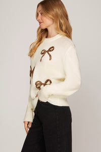 Sequin Bow Sweater